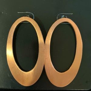 Elongated smooth copper earrings